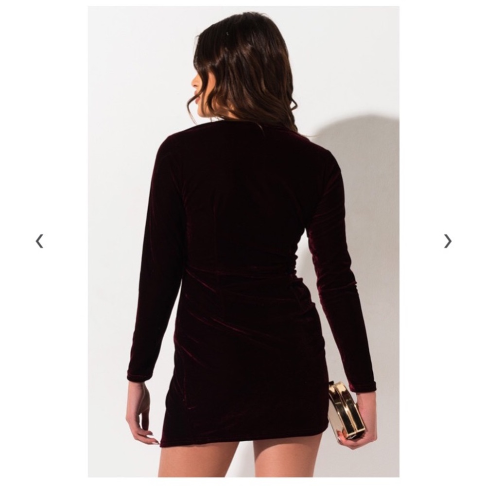 NEW Akira Velvet Burgundy/Maroon Tight Dress - Picture 4 of 6